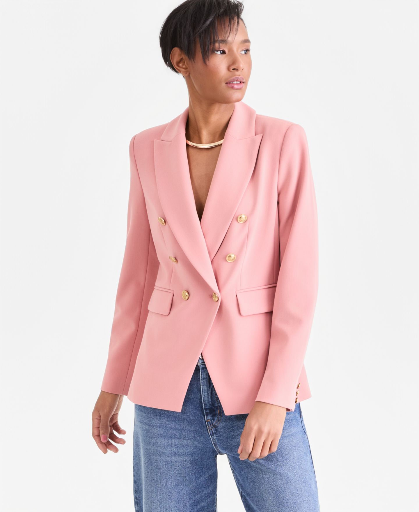 Женский пиджак I.N.C. International Concepts Double-Breasted Blazer, цвет: Пустынный песочный — фото 1