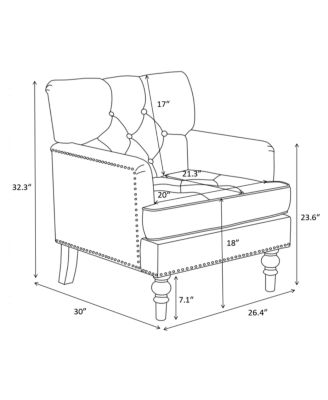 Tufted Club Chair, Accent Chair, Upholstered Button Armchair