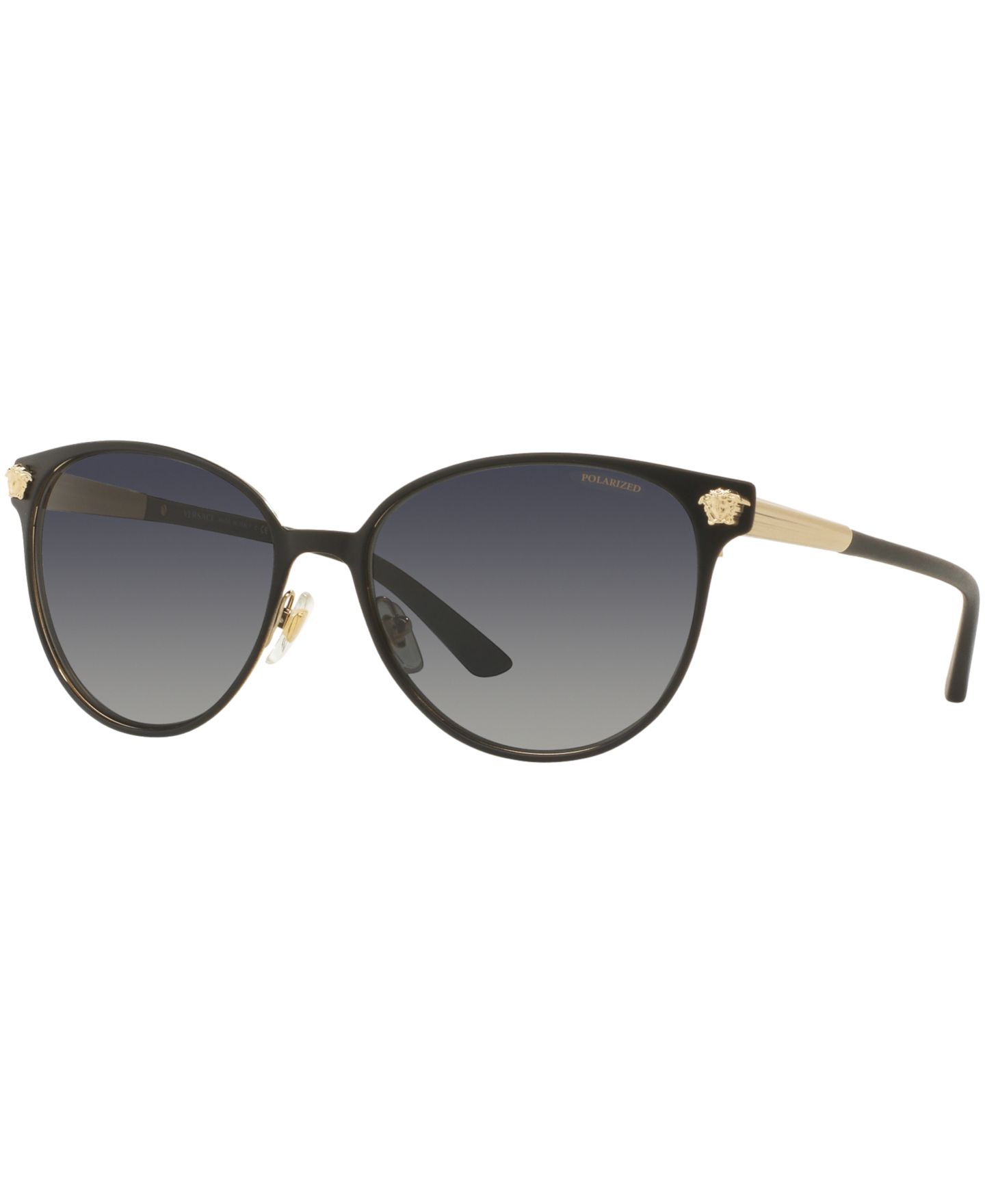 Женские солнцезащитные очки Versace Polarized Sunglasses, VE2168, цвет: Чёрный / Серый — фото 1