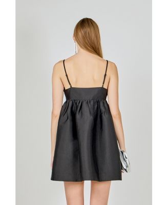 Women's Bead Embellished Bow Mini Dress