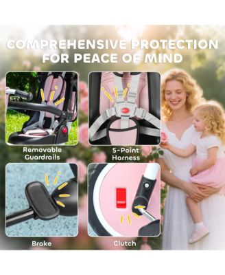 6 in 1 Kids Tricycle with Adjustable Push Handle for 1-5 Years