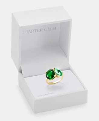 Color Crystal Two-Stone Ring