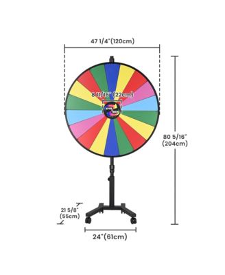 48" Large Giant Prize Wheel w/ Mobile Base Spinning Raffle Trade Show