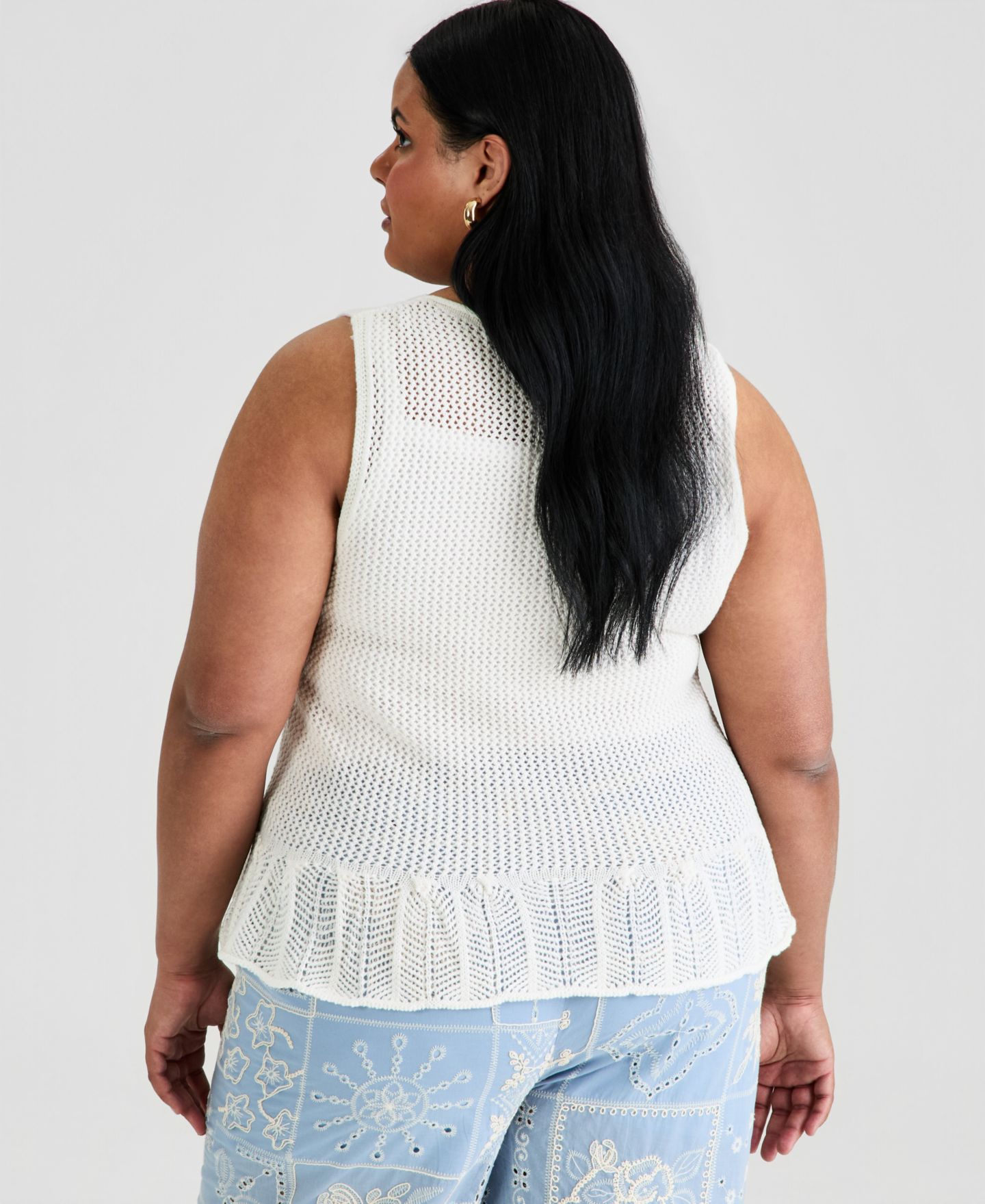Женский жилет And Now This Trendy Plus Size Peplum Sweater Vest, цвет: Cala Lily — фото 4
