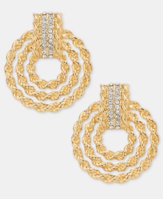 Pav&eacute; Rope Chain Orbital Drop Earrings