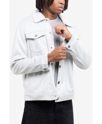 Men's Faux Suede Jacket With Faux Fur Collar