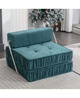 Green Folding Sofa, Futon Sleeper Chair, Convertible Chair, Floor Couch & Mattress