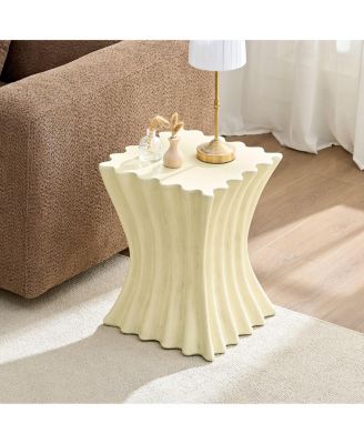Vintage Fiberglass Side Table - Beige