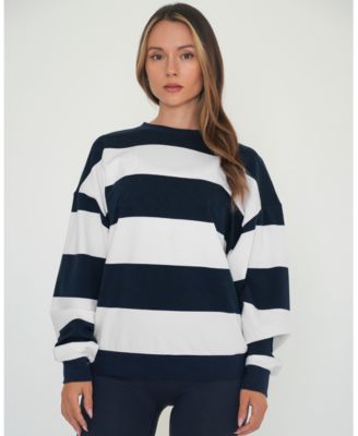 Women's Rugby Stripe Relaxed Sweatshirt