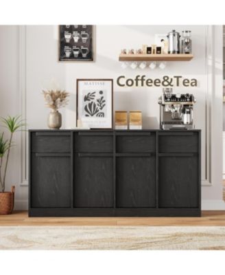 62.4" Sideboard Buffet Cabinet with 4 Drawers, Large Modern Coffee Bar Storage Cabinet