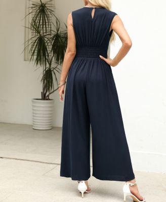 Women's Sleeveless Tie Front Jumpsuit