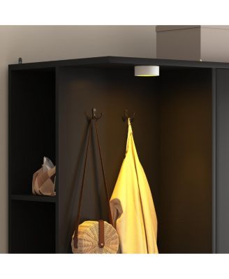 Wardrobe Closet 71.7" H, 2 Doors 6 Drawers