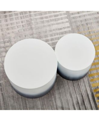  MDF Veneer Nesting Table Set of 2 (Ash/Oak/Walnut) - WH+BK