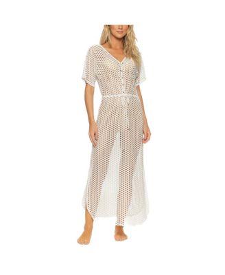 Women's Lattice V Neck Long Dress Cover-up