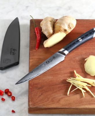 Kuro Series Steel 5" Serrated Utility Knife with Sheath