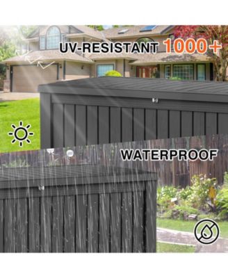 Mondawe 150 Gallon Resin Waterproof Outdoor Deck Box,Patio Storage Box