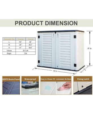 Mondawe HDPE 50" W x 29" D x 41" H Outdoor Storage Cabinet