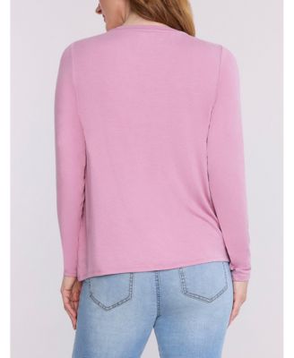 Maternity Motherhood Crewneck Long Sleeve Draped Nursing Tee