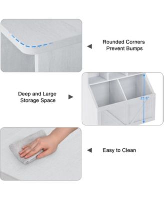 Toy Storage Organizer and Kids Bookshelf, Toddler Toy Storage Cabinet, White