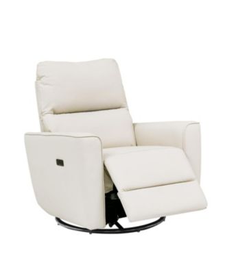 Power Recliner Chair Swivel Rocking Glider PU Leather Upholstered Glider Recliner Nursery Chair
