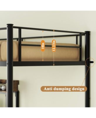 Twin Over Twin Bunk Bed with Desk, Charging Station & Storage