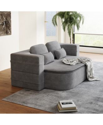 75" Foldable Sofa Bed with Blanket