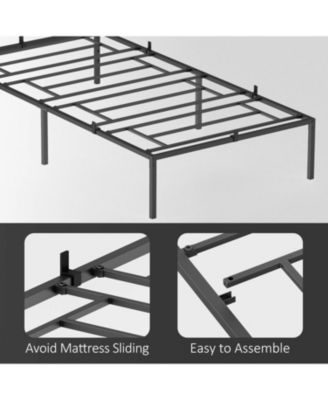 14 Inch Twin Bed Frame No Box Spring Needed, Heavy Duty Metal Platform Bed Frame Twin Size for Bedroom Easy Assembly, Noise Free, Black, Tiwn