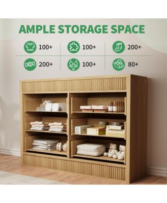 6-Drawer Dresser for Bedroom, 47" Wide Wooden Chest of Drawers