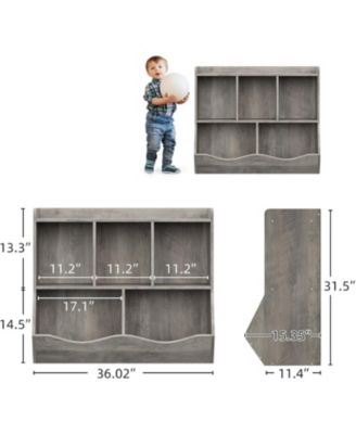 Kids Bookshelf and Toy Storage Bookcase, Multi-Shelf Cubby Organizer for Playroom and Classroom