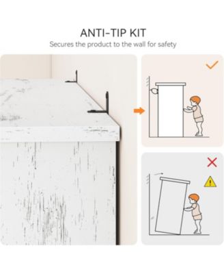 Farmhouse Bookcase with Doors, 5-Tier 70" Tall Bookshelf with Storage Cabinet for Living Room