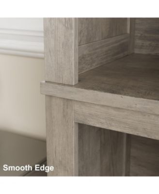 71" Tall 5-Tier Farmhouse Bookcase with Adjustable Shelves, 31.5" Wide Wood Bookshel