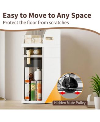 2-Tier Narrow Bathroom Storage Cabinet, Slim Rolling Organizer with Drawers & Wheels