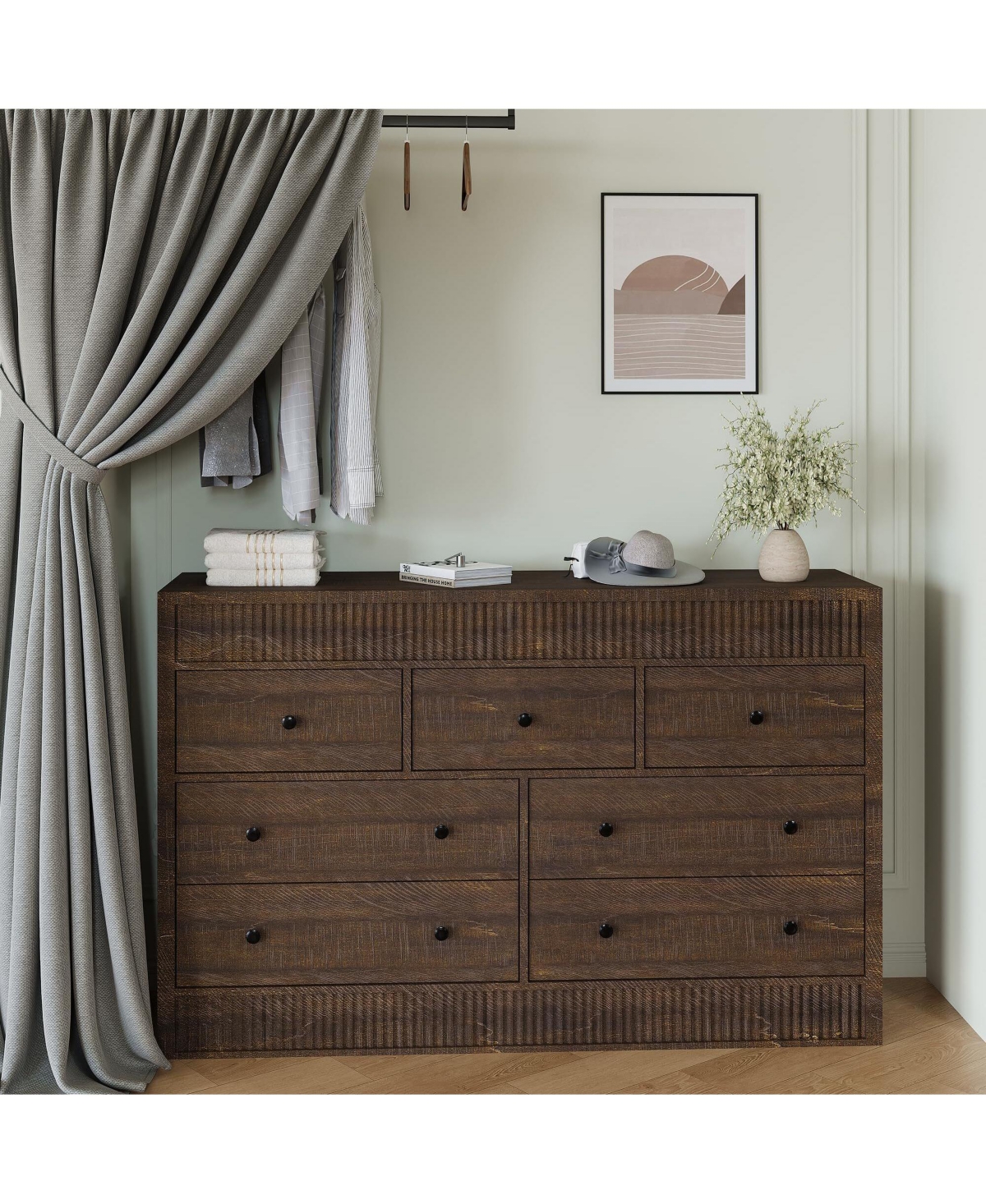 gaomon 7-Drawer Dresser for Bedroom, 54" Wide Wooden Chest of Drawers