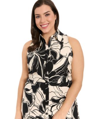 Plus Size Collared Button-Down Dress