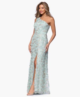 Women's One-Shoulder Embellished Side-Slit Gown