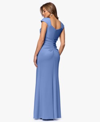 Women's Asymmetric-Neck Side-Slit Gown