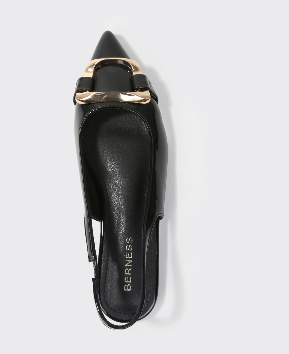 Berness Women's Caeli Slingback Flats with Gold Tone Buckle