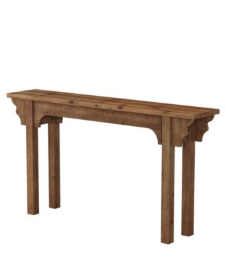 63" Solid Wood Entryway Table, Mid-Century Modern Console Table for Living Room, Entrance, Hallway, Foyer