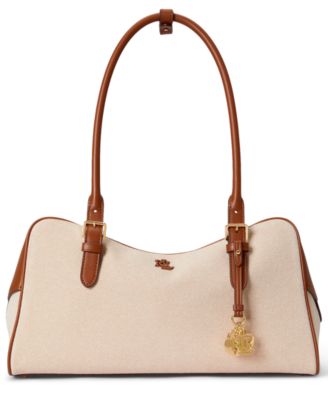 Canvas & Leather Large Marcy Zip Satchel Bag