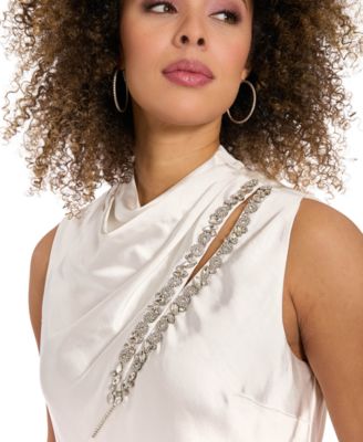 Women's Draped Mock Neck Top