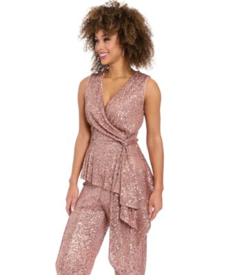 Women's Sleeveless Side V-Neck Top