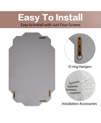 Large Wall Mirror for Decor, Horizontal or Vertical Frameless Beveled Edge Mirror (35.8''x 23.8'')