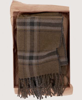 Men's Check Fringed Scarf