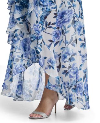 Plus Size Flutter Sleeve Ruffle Maxi Dress