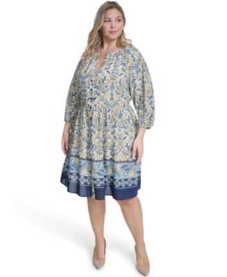 Plus Size Tiered V-Neck Dress