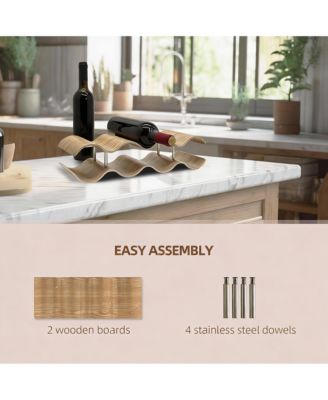 Natural Wood Wine Rack for 7 Bottles - Elegant Design, Easy Assembly
