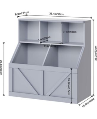 Toy Storage Organizer and Kids Bookshelf, Toddler Toy Storage Cabinet