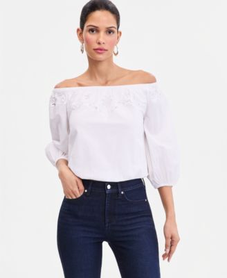 Women's Floral Lace Off-The-Shoulder Blouse