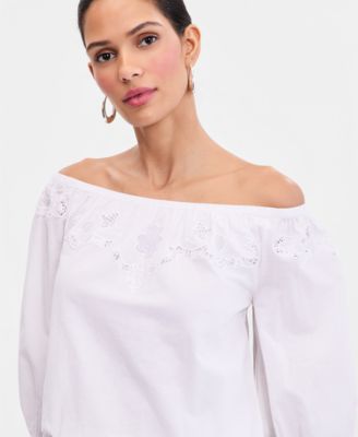Women's Floral Lace Off-The-Shoulder Blouse