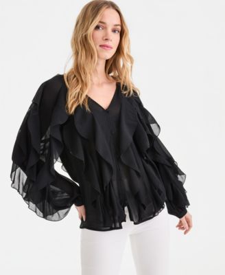 Women's Long-Sleeve Ruffled Blouse